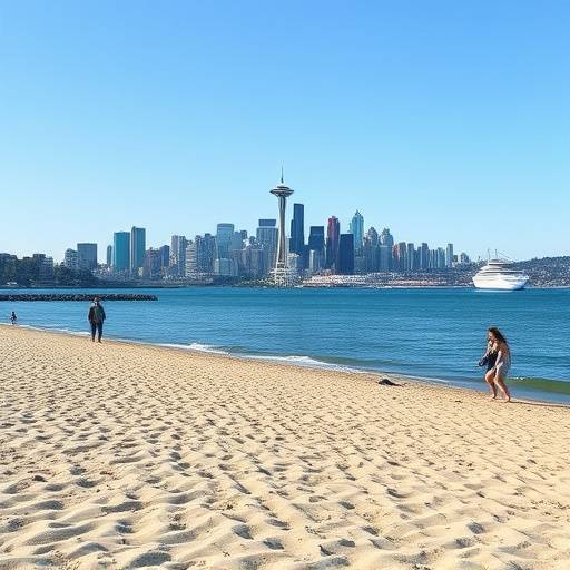 Alki Beach - Sandy beach with views of the Seattle skyline