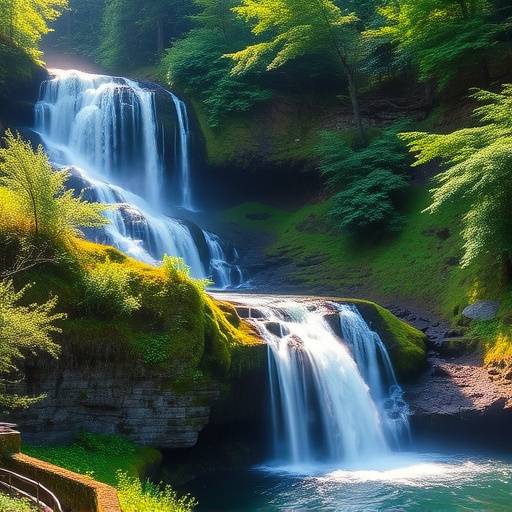 Snoqualmie Falls - Stunning cascading waterfall amidst lush greenery